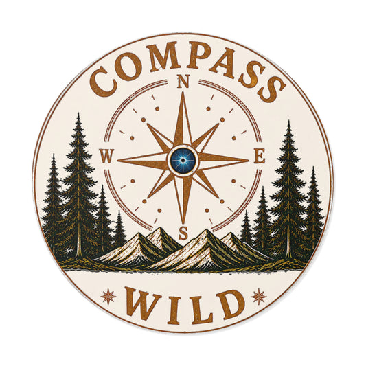 Campfire Round Vinyl Sticker indoor/outdoor
