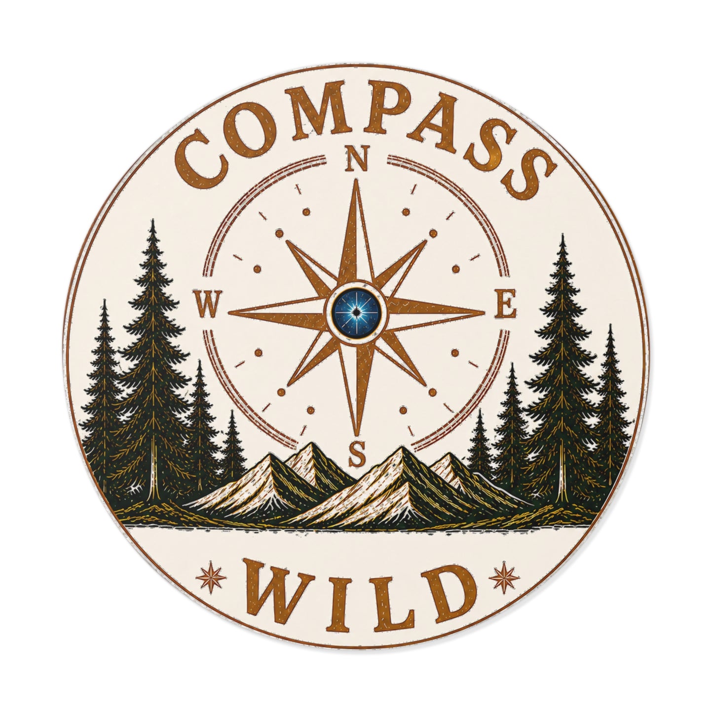 Campfire Round Vinyl Sticker indoor/outdoor