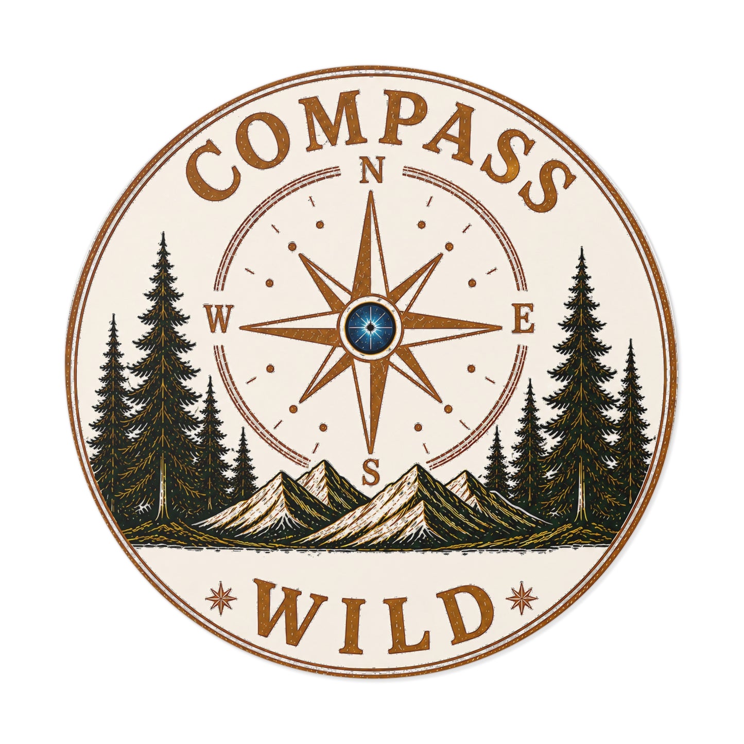 Campfire Round Vinyl Sticker indoor/outdoor