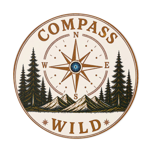 Campfire Round Vinyl Sticker indoor/outdoor