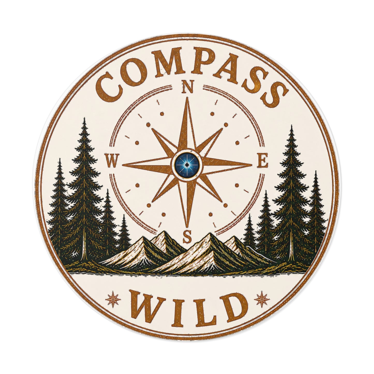 Campfire Round Vinyl Sticker indoor/outdoor