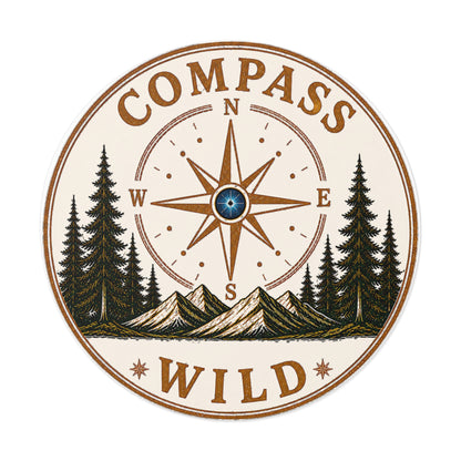 Campfire Round Vinyl Sticker indoor/outdoor