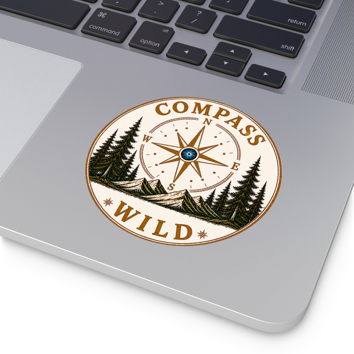 Campfire Round Vinyl Sticker indoor/outdoor
